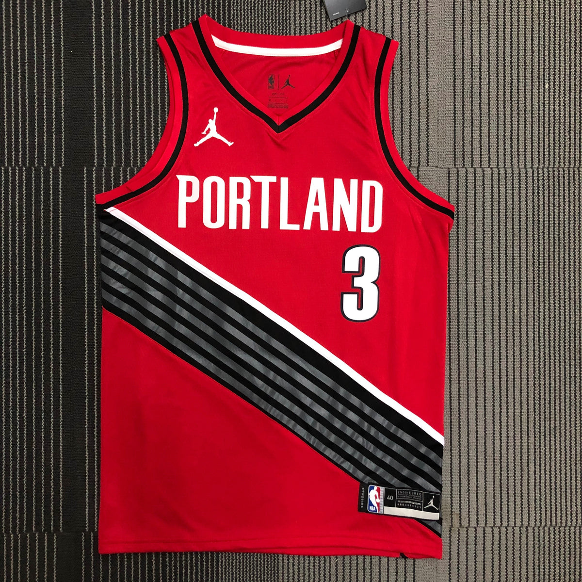 Portland Trail Blazers Statement Edition bandes diagonales - Rouge - CJ McCollum - 3