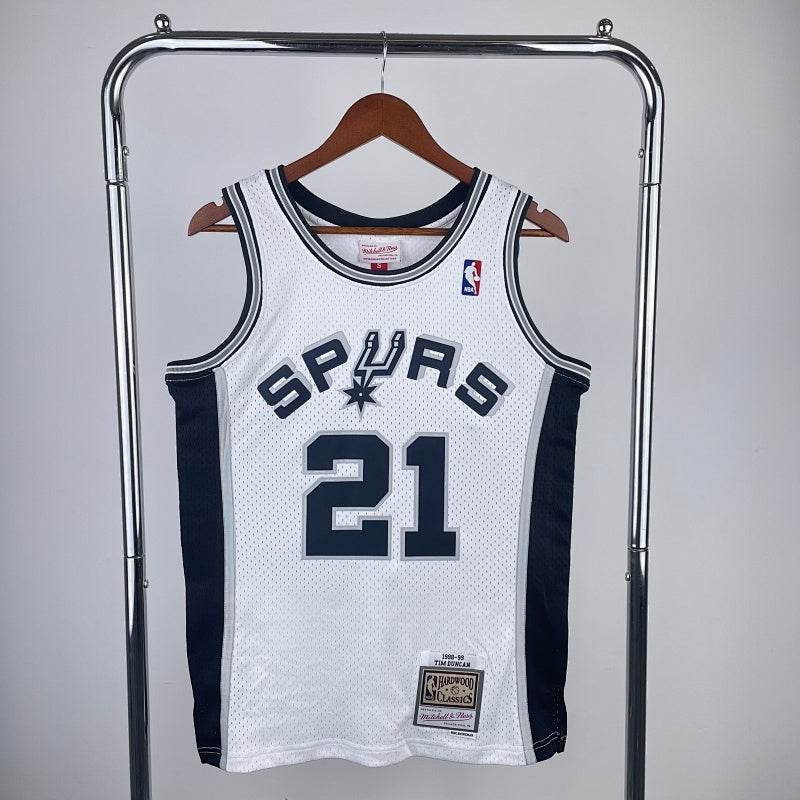 San Antonio Spurs Retro 1998-99 Home - Blanc - Tim Duncan - 21