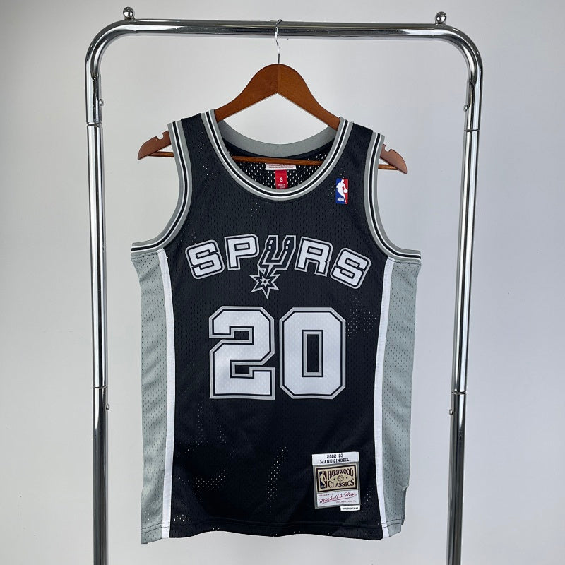 San Antonio Spurs Retro 2002-03 Road - Noir - Manu Ginobili - 20