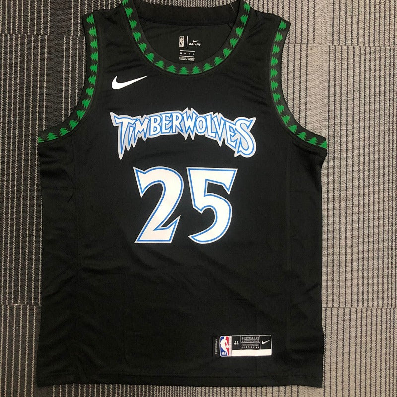 Minnesota Timberwolves Classic Edition Black Trees - Noir - Derrick Rose - 25