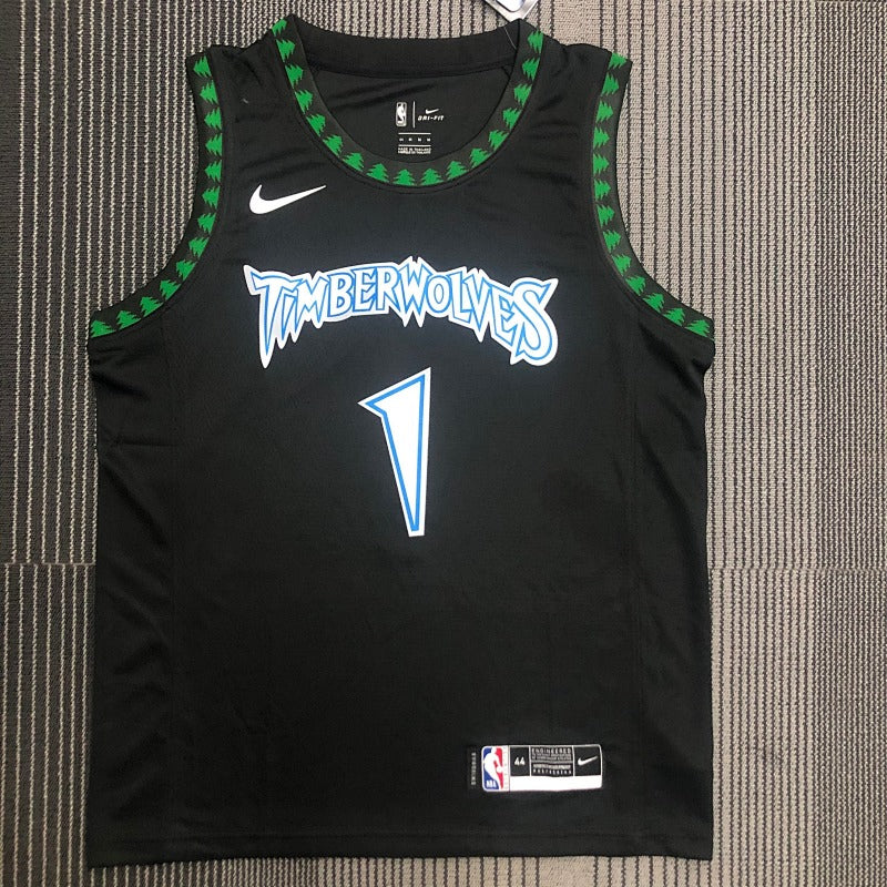 Minnesota Timberwolves Classic Edition Black Trees - Noir - Anthony Edwards - 1