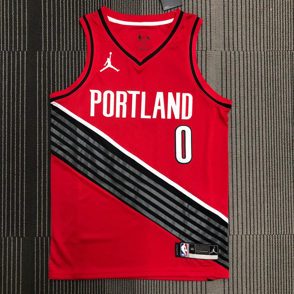 Portland Trail Blazers Statement Edition bandes diagonales - Rouge - Damian Lillard - 0