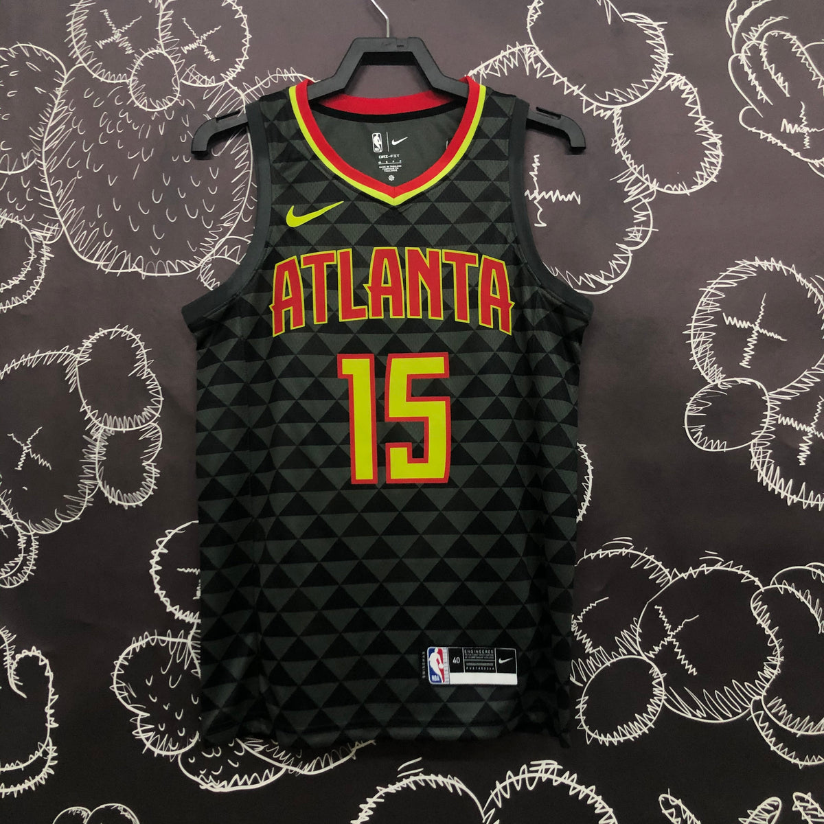 Atlanta Hawks Retro motif geometrique - Noir - Vince Carter - 15
