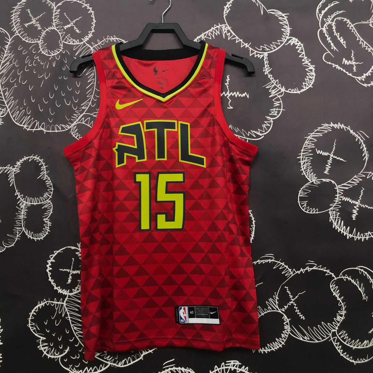 Atlanta Hawks Retro motif geometrique - Rouge - Vince Carter - 15