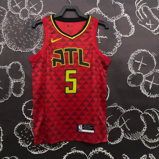Atlanta Hawks Retro motif geometrique - Rouge - Dejounte Murray - 5