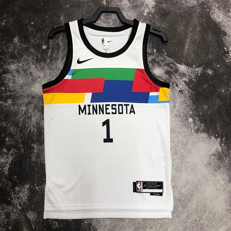 Minnesota Timberwolves City Edition 2022-23 The Great State - Blanc - Anthony Edwards - 1