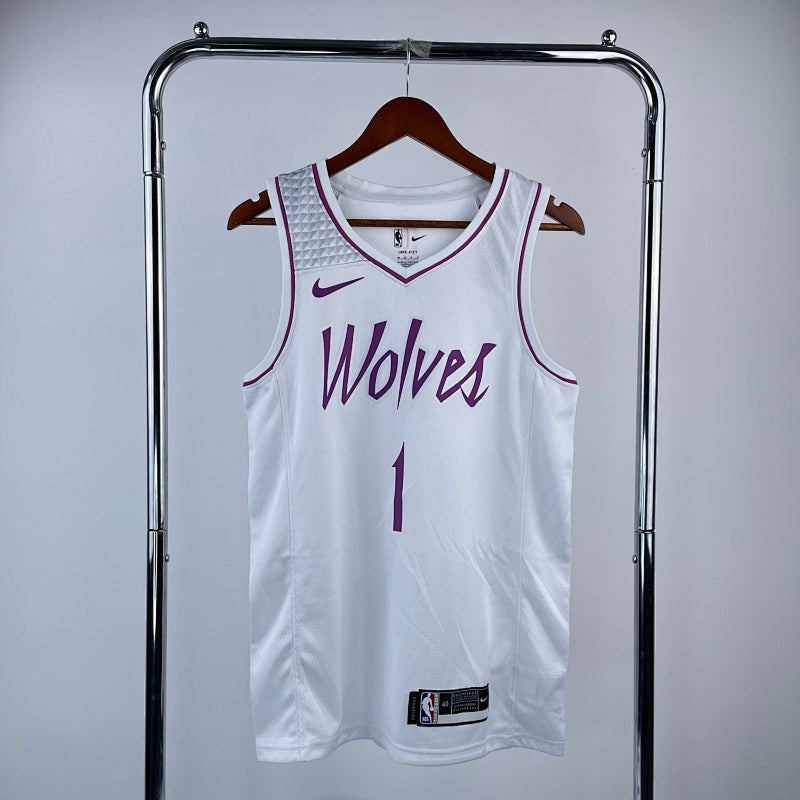 Minnesota Timberwolves Earned Edition 2018-19 - Blanc et violet - Anthony Edwards - 1