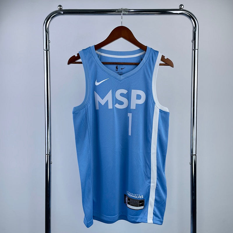 Minnesota Timberwolves City Edition 2019-20 MSP - Bleu ciel - Anthony Edwards - 1