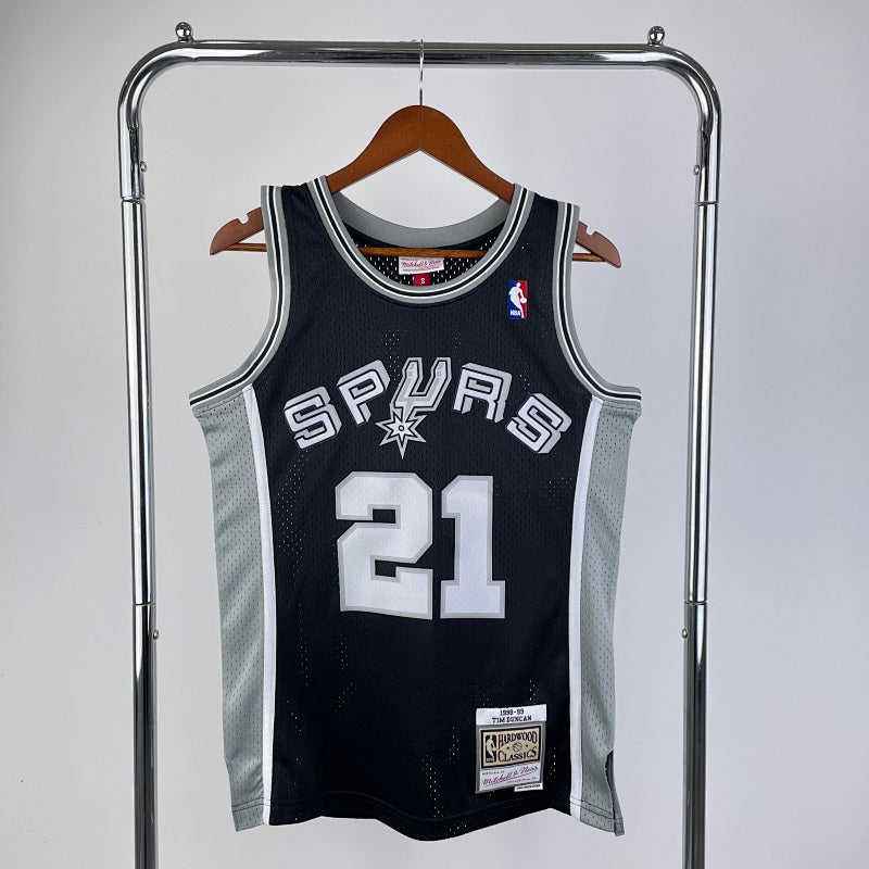 San Antonio Spurs Retro 1998-99 Road - Noir - Tim Duncan - 21