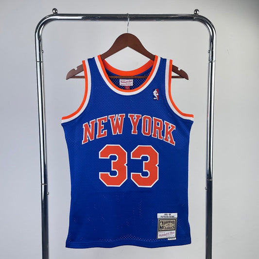 New York Knicks Retro 1991-92 Road - Bleu - Patrick Ewing - 33