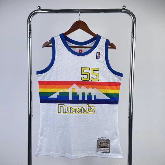 Denver Nuggets Retro 1991-92 Rainbow - Blanc - Dikembe Mutombo - 55
