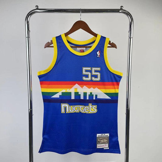 Denver Nuggets Retro 1991-92 Rainbow - Bleu - Dikembe Mutombo - 55
