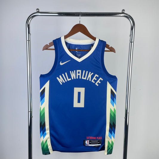 Milwaukee Bucks City Edition 2022-23 Gathering Place - Bleu - Damian Lillard - 0
