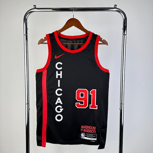 Chicago Bulls City Edition 2023-24 Madhouse on Madison - Noir - Dennis Rodman - 91