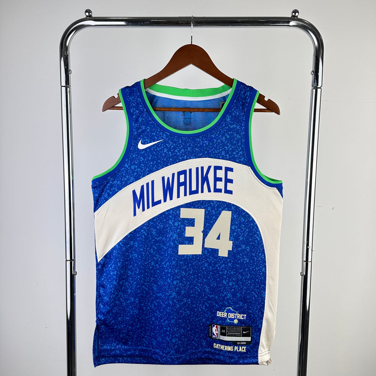 Milwaukee Bucks City Edition 2023-24 Great Lakes Blue - Bleu - Giannis Antetokounmpo - 34