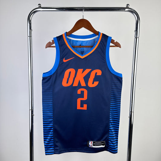 Oklahoma City Thunder Statement Edition a rayures - Bleu marine - Shai Gilgeous-Alexander - 2