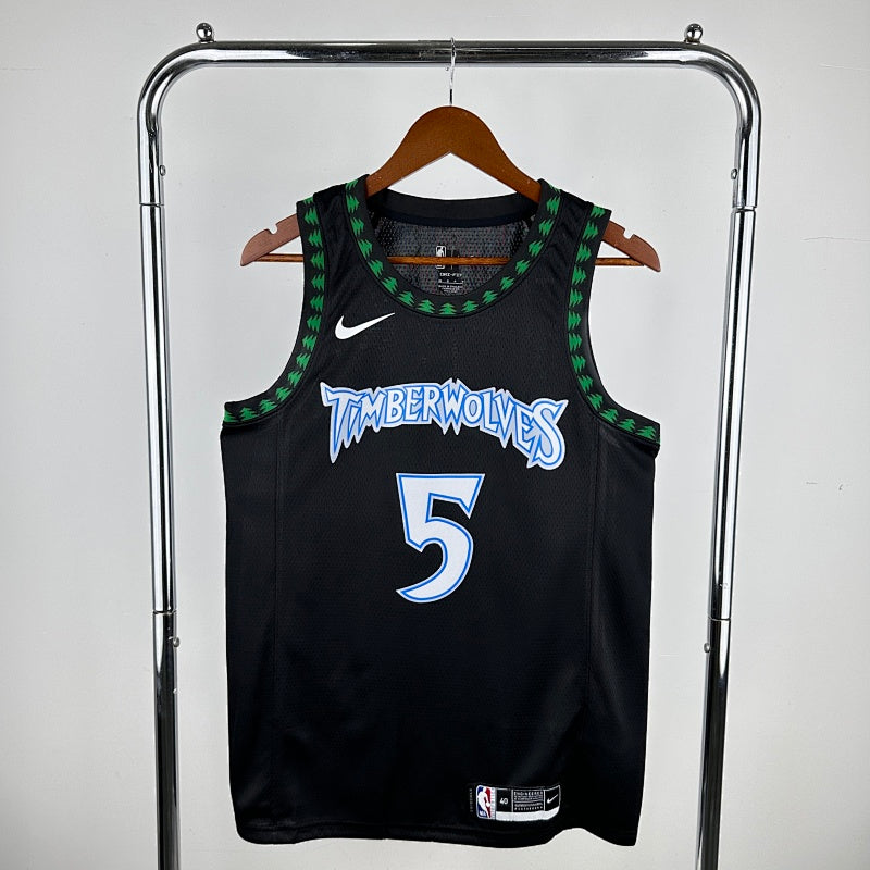 Minnesota Timberwolves Classic Edition Black Trees - Noir - Anthony Edwards - 5