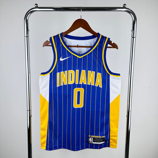 Indiana Pacers City Edition 2020-21 Power IN Pinstripes - Bleu - Tyrese Haliburton - 0