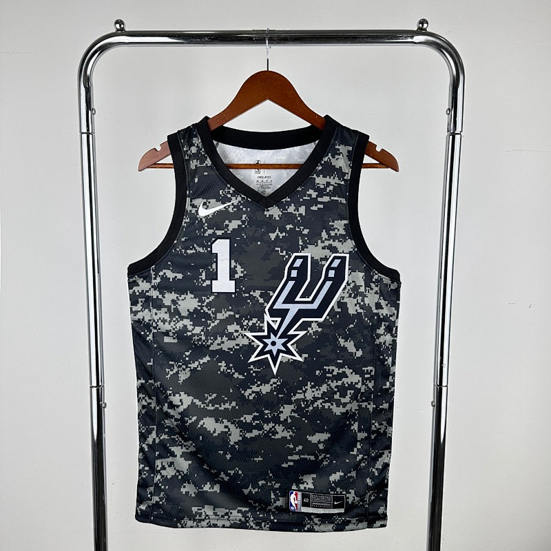 San Antonio Spurs City Edition Camouflage - Noir - Victor Wembanyama - 1