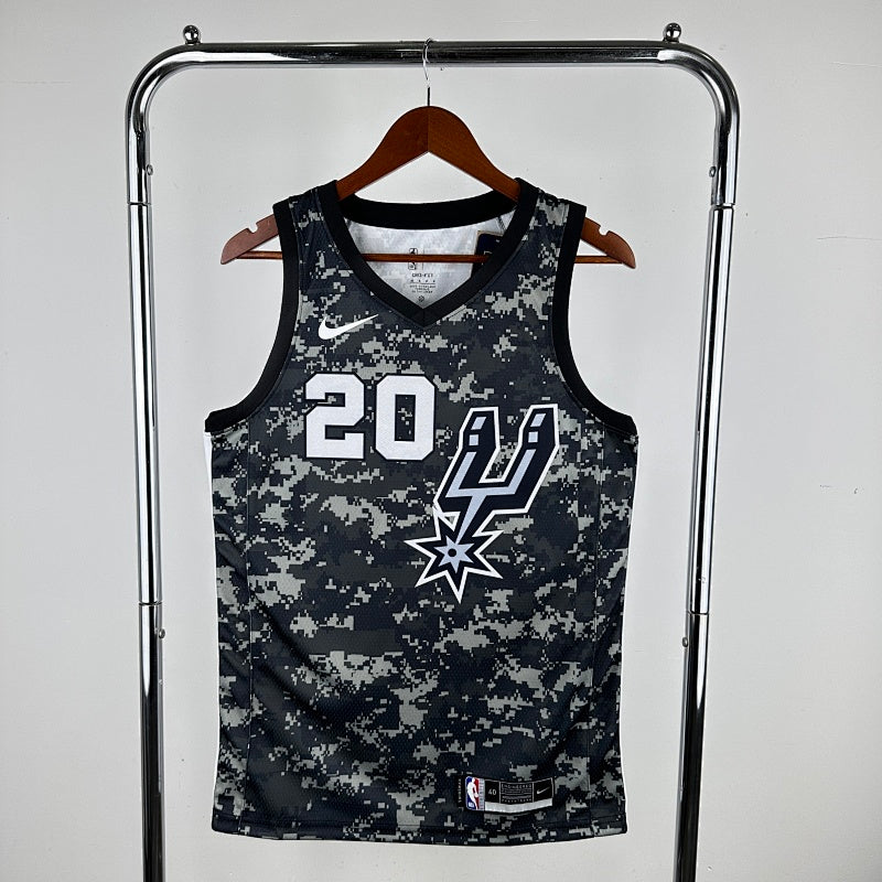 San Antonio Spurs City Edition Camouflage - Noir - Manu Ginobili - 20