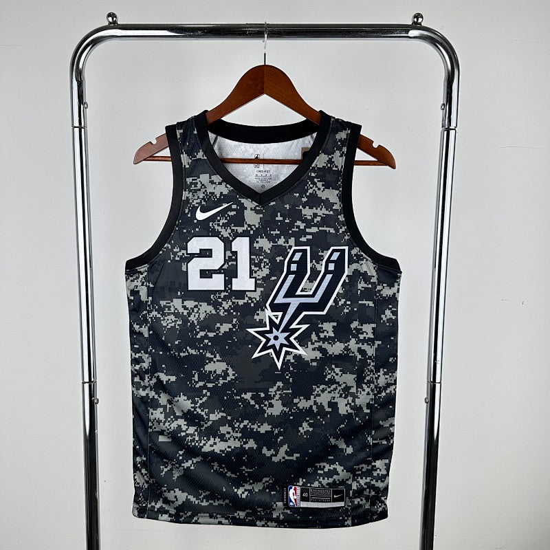 San Antonio Spurs City Edition Camouflage - Noir - Tim Duncan - 21