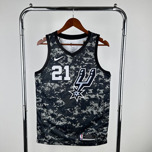 San Antonio Spurs City Edition Camouflage - Noir - Tim Duncan - 21