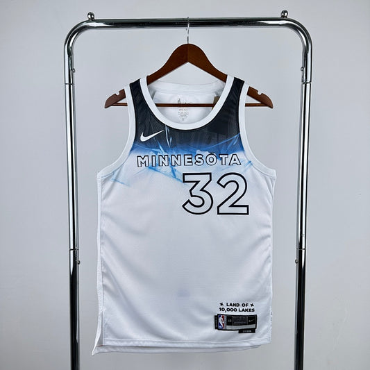 Minnesota Timberwolves City Edition 2024-25 Wintry Lake - Blanc - Karl-Anthony Towns - 32