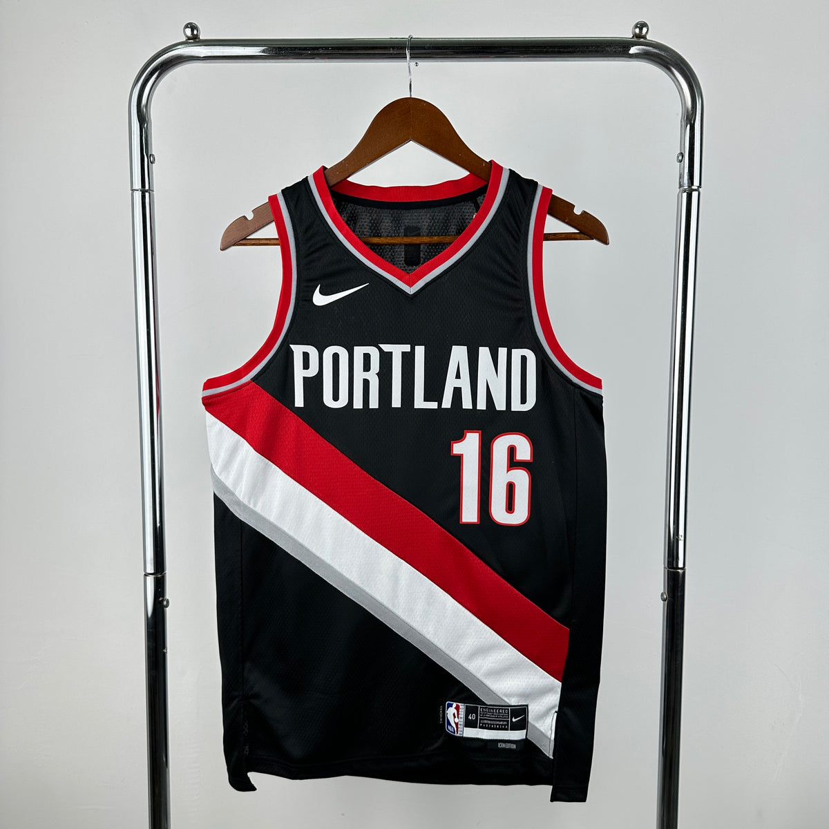 Portland Trail Blazers Icon Edition col rouge - Noir - Yang Hansen - 16