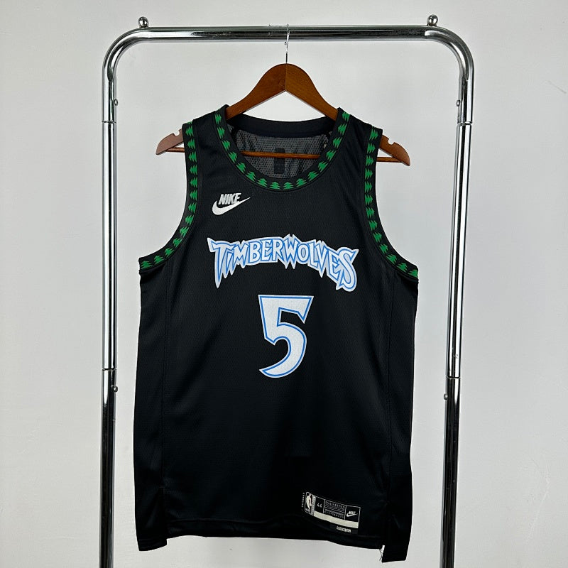 Minnesota Timberwolves Classic Edition 2025-26 Black Trees - Noir - Anthony Edwards - 5