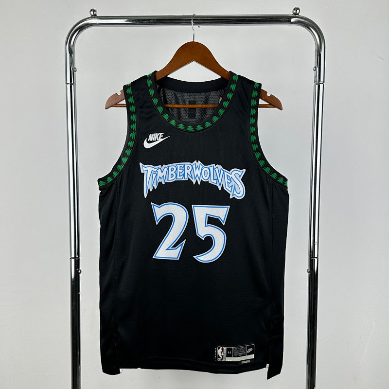 Minnesota Timberwolves Classic Edition 2025-26 Black Trees - Noir - Derrick Rose - 25