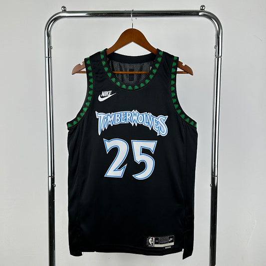 Minnesota Timberwolves Classic Edition 2025-26 Black Trees - Noir - Derrick Rose - 25
