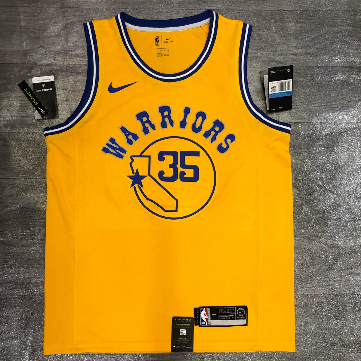 Golden State Warriors Hardwood Classics California - Jaune - Kevin Durant - 35