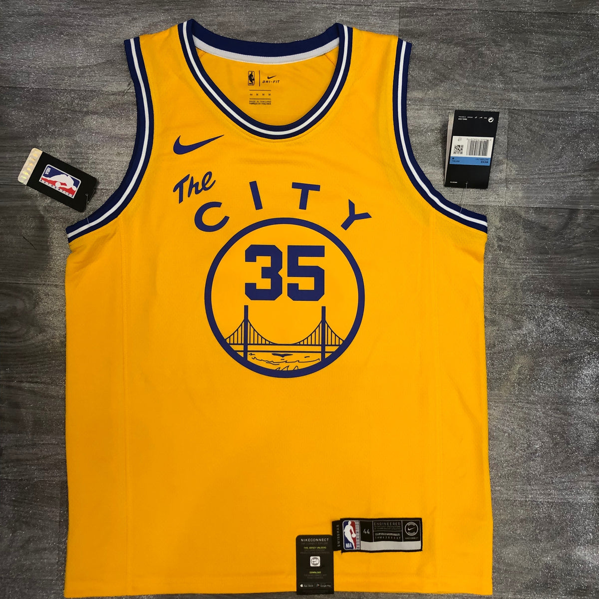Golden State Warriors Hardwood Classics The City - Jaune - Kevin Durant - 35