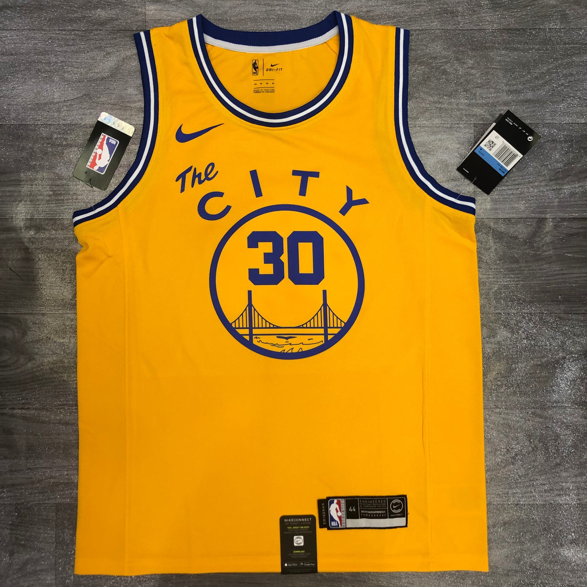 Golden State Warriors Hardwood Classics The City - Jaune - Stephen Curry - 30
