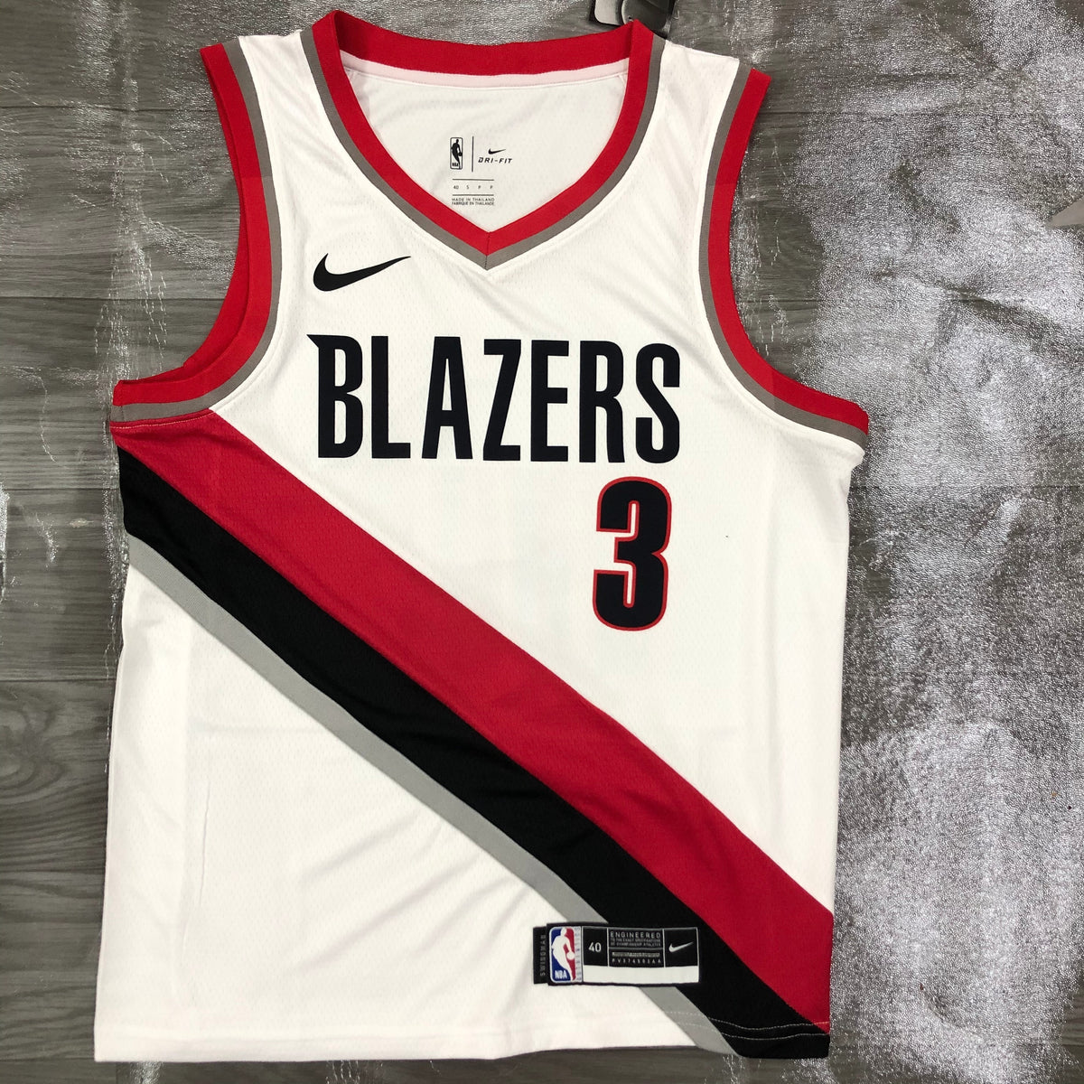 Portland Trail Blazers Association Edition col rouge - Blanc - CJ McCollum - 3