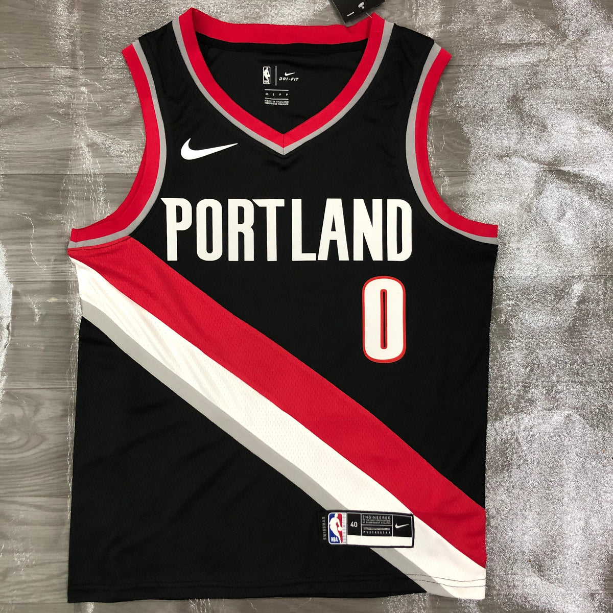 Portland Trail Blazers Icon Edition col rouge - Noir - Damian Lillard - 0