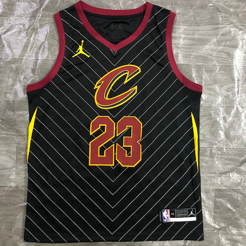 Cleveland Cavaliers Statement Edition a rayures - Noir - LeBron James - 23