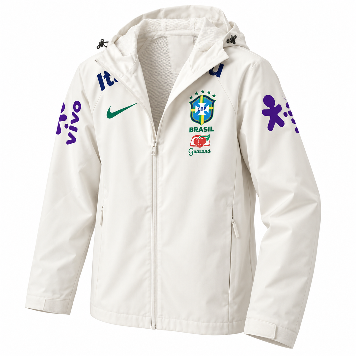 Veste Brésil CBF blanche - vue trois-quarts